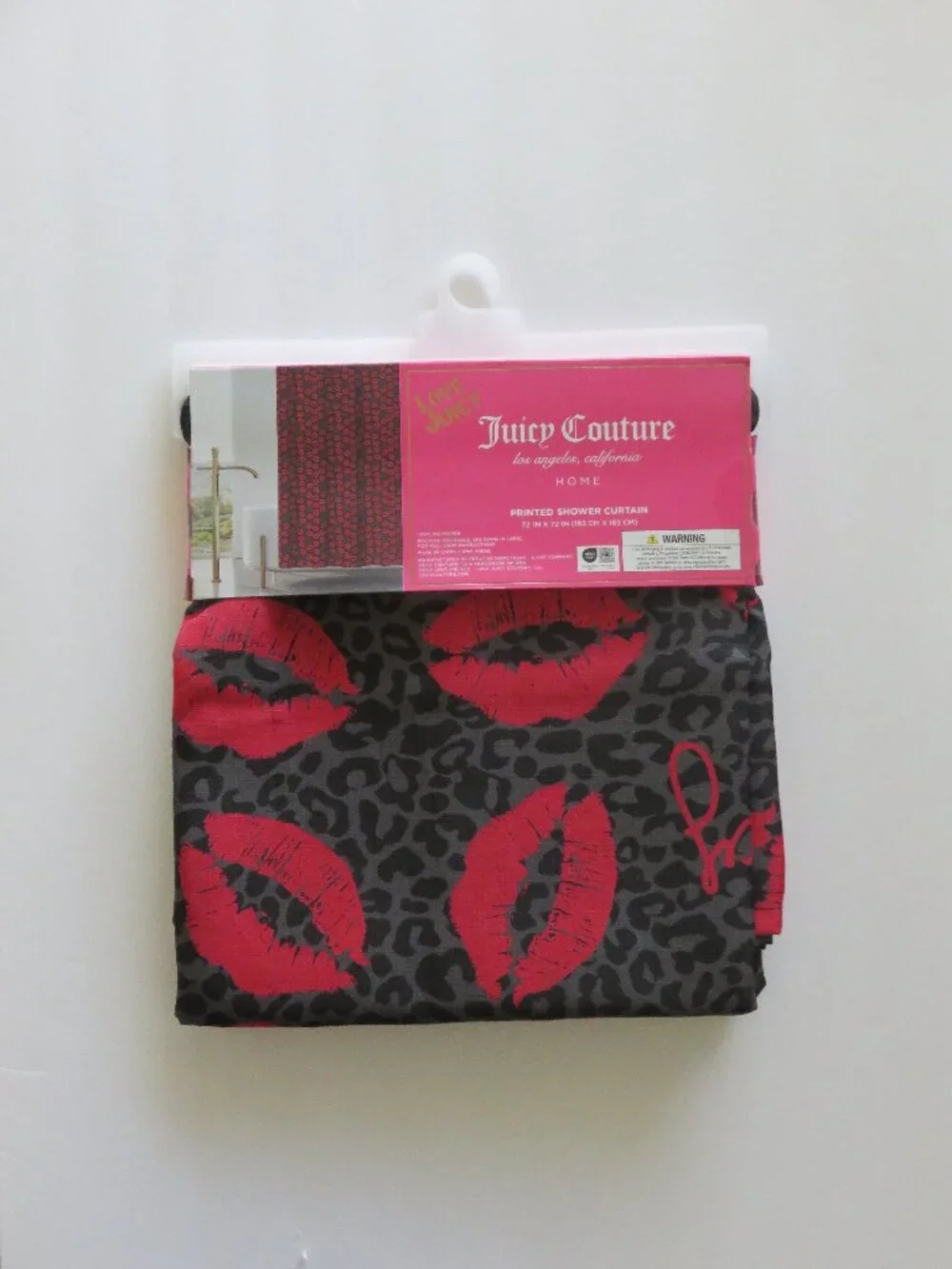 (#133) Love Juicy JUICY COUTURE Shower CURTAIN 72 X 72 inches